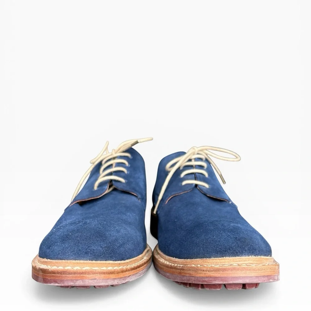 Beckett Simonon Blue Suede Derby Shoes | Lug Sole | Size 12 | Good Condition - Picture 4 of 13